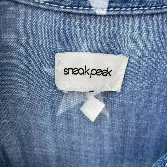 Sneakpeek Chambray Star Button Down Shirt - Picture 7 of 7